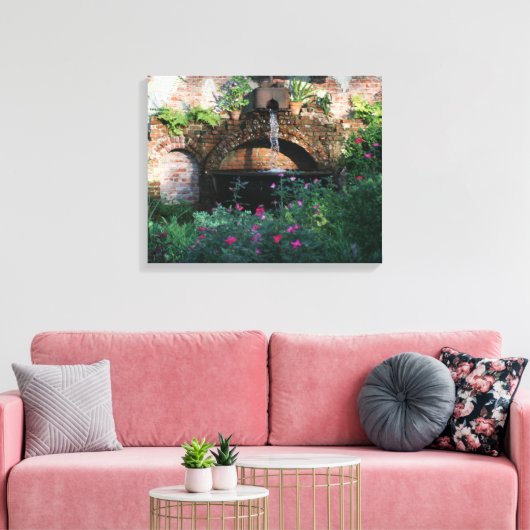 TUIN MUUR FONTEIN VERPAKT DOEK MUUR KUNST CANVAS AFDRUK (Insitu (Woonkamer))