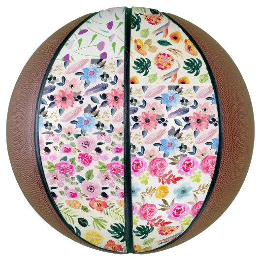 Tuin of Delights: Voortreffelijke Floral Pattern Basketbal (Verticaal)