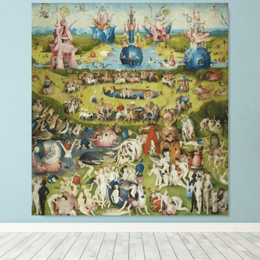 Tuin of Earthly Delights, 1490-1500 Canvas Afdruk (Insitu (Houten vloer))