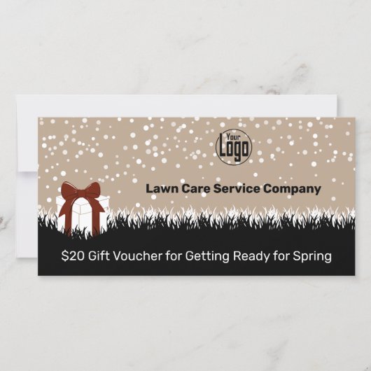 Tuin Onderhoud Kerstcadeau Voucher Kaart (Voorkant)