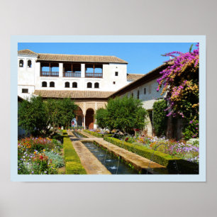Tuin op Alhambra Poster