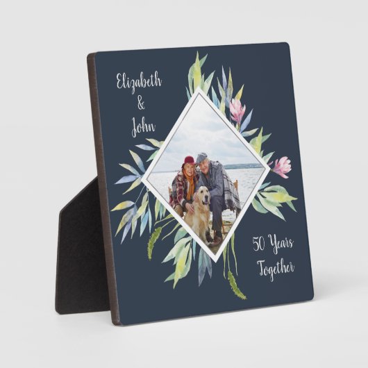 Tuin op de Rivièra Foto Aangepaste Tekst Fotoplaat (Voorkant)