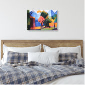 Tuin op het Thun-meer tegen August Macke, kunst Canvas Afdruk (Insitu (Slaapkamer))