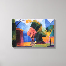 Tuin op het Thun-meer tegen August Macke,  kunst Canvas Afdruk