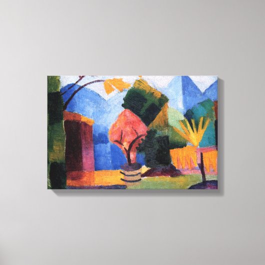 Tuin op het Thun-meer tegen August Macke, kunst Canvas Afdruk (Voorkant)