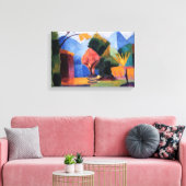 Tuin op het Thun-meer tegen August Macke, kunst Canvas Afdruk (Insitu (Woonkamer))
