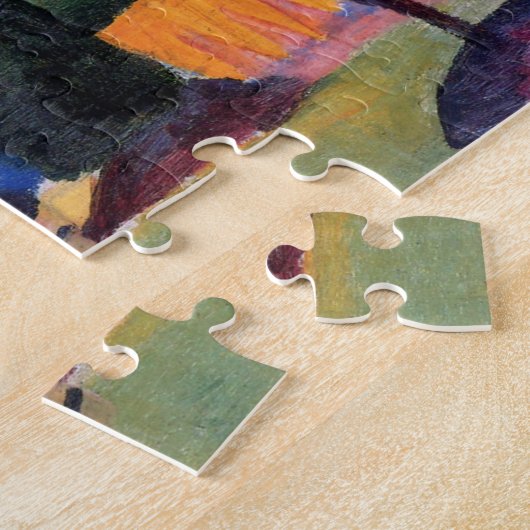 Tuin op het Thun-meer tegen August Macke,  kunst Legpuzzel (Zijkant)