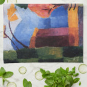 Tuin op het Thun-meer tegen August Macke,  kunst Theedoek (Gevouwen)