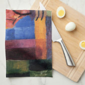 Tuin op het Thun-meer tegen August Macke,  kunst Theedoek (Quarter Fold)