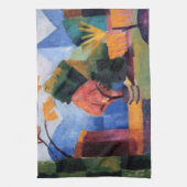 Tuin op het Thun-meer tegen August Macke,  kunst Theedoek (Verticaal)