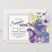 Tuin Paars Geel Roze Floral 50e verjaardag Kaart (Voorkant)