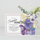 Tuin Paars Geel Roze Floral 50e verjaardag Kaart (Staand voorkant)