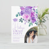  tuin paars groen afstuderen kaart (Staand voorkant)