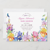 Tuin Paarse Bloem Bloem baby shower Kaart (Voorkant)