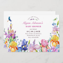 Tuin Paarse Bloem Bloem baby shower Kaart