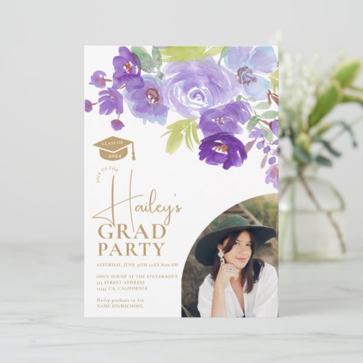  tuin paarse lavendel bloemenafstuderen kaart (Staand voorkant)