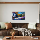 Tuin Paradise - Levendige Cottage Pathway Canvas Afdruk