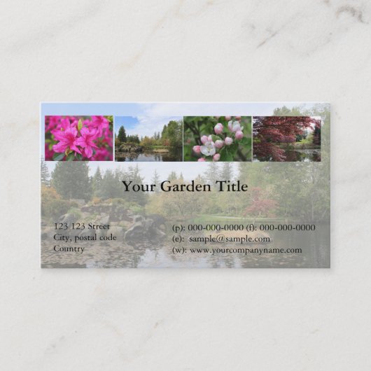Tuin, park, recreatie visitekaartje (Voorkant)