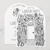 TUIN PARTIJ Bloemen Door Hand-getrokken Doodle Kaart (Voorkant / Achterkant)