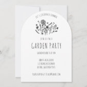 TUIN PARTIJ Bloemen Door Hand-getrokken Doodle Kaart (Achterkant)