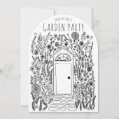TUIN PARTIJ Bloemen Door Hand-getrokken Doodle Kaart (Voorkant)