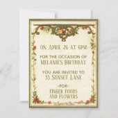 Tuin Party Kate Greenaway Meisje Kaart (Achterkant)