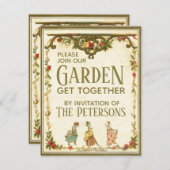 Tuin Party Kate Greenaway Meisje Kaart (Voorkant / Achterkant)