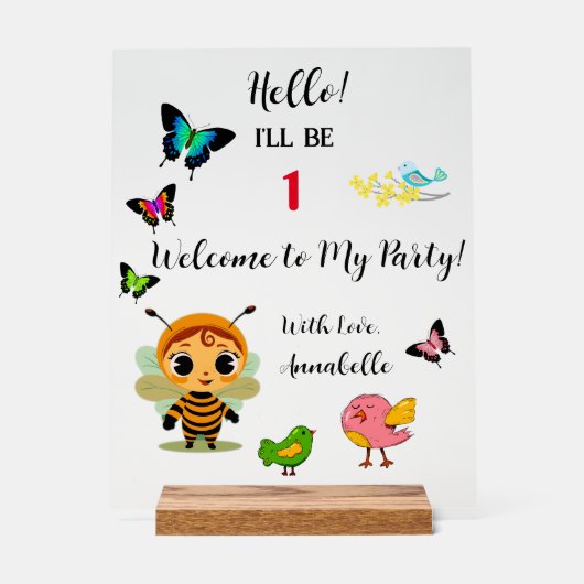 Tuin Party Kinderen Viering Acryl Bord (Voorkant)