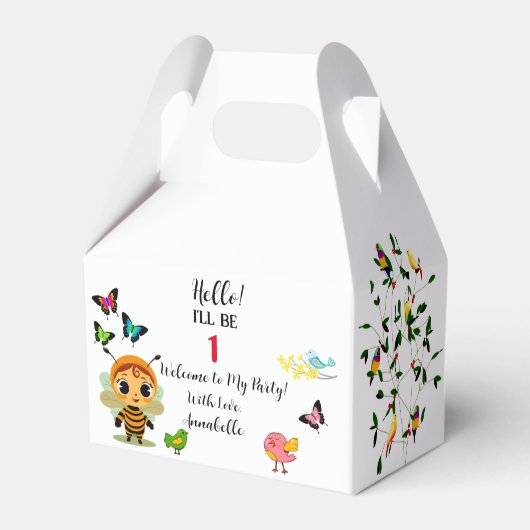 Tuin Party Kinderen Viering Bedankdoosjes (Voorkant Zijde)