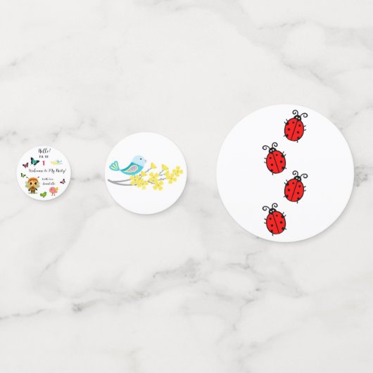 Tuin Party Kinderen Viering Confetti (Achterkanten)