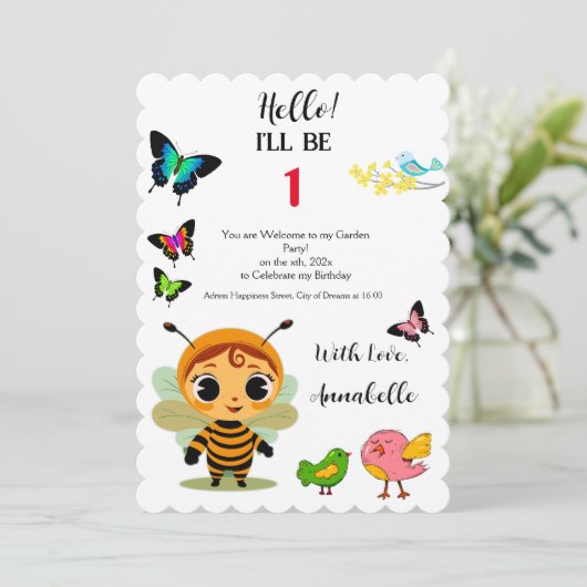 Tuin Party Kinderen Viering Kaart (Staand voorkant)