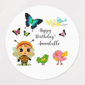 Tuin Party Kinderen Viering Labels (Design 1)