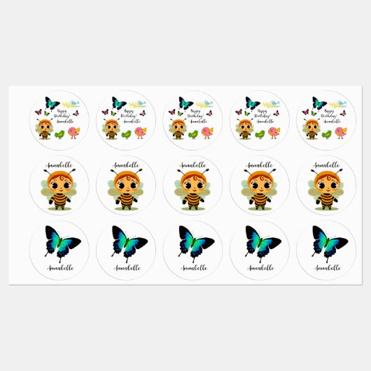 Tuin Party Kinderen Viering Labels (Vel)