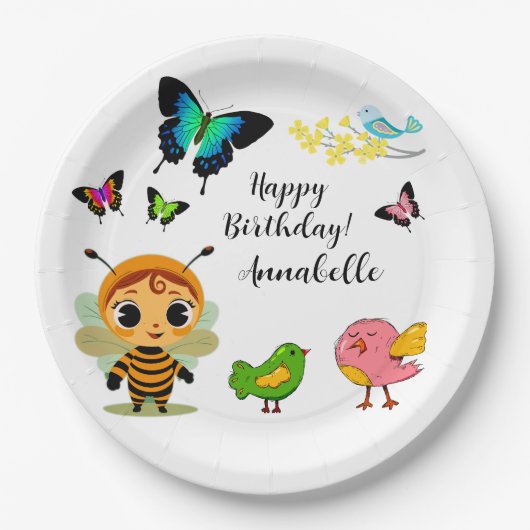 Tuin Party Kinderen Viering Papieren Bordje (Voorkant)