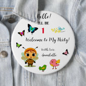 Tuin Party Kinderen Viering Ronde Button 6,0 Cm (In situ)