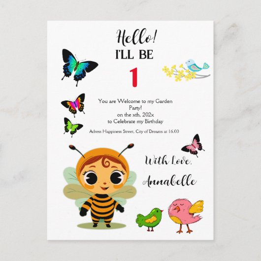 Tuin Party Kinderen Viering Uitnodiging Briefkaart (Voorkant)