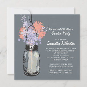 Tuin Party Mason Jar & Wildflowers Kaart