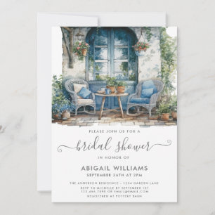 Tuin Party Picknick Blauw Roze Bloemen Vrijgezelle Kaart