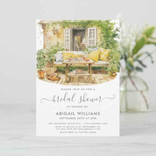 Tuin Party Picknick Gele Citroen Vrijgezellenfeest Kaart (Staand voorkant)