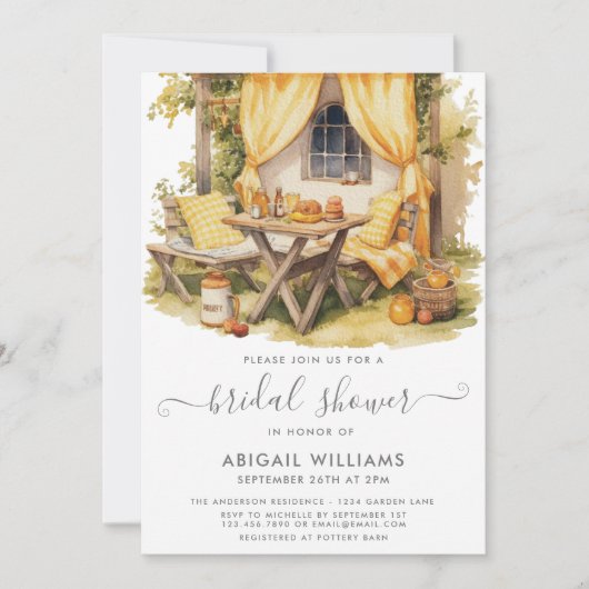 Tuin Party Picknick Sinaasappel Citrus Vrijgezelle Kaart (Voorkant)