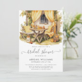 Tuin Party Picknick Sinaasappel Citrus Vrijgezelle Kaart (Staand voorkant)