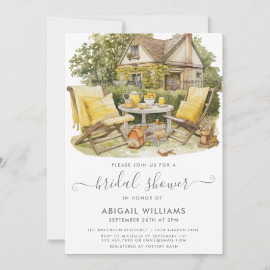 Tuin Party Picnic Citroen Citrus Vrijgezellenfeest Kaart (Voorkant)