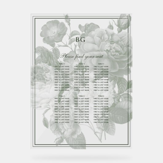  Tuin Party Wedding Zitting Grafiek Acryl Bord (Voorkant)