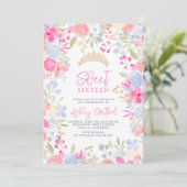 Tuin pastel wilde bloemen Sweet 16 verjaardag Kaart (Staand voorkant)