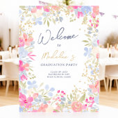 Tuin pastel wilde bloemen welkom afstuderen poster