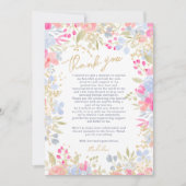 Tuin pastel wildflower 3 foto's afstuderen bedankkaart (Voorkant)