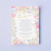 Tuin pastel wildflower 3 foto's afstuderen bedankkaart