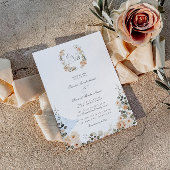  Tuin Perzik en Wijze Bloemen Huwelijk Kaart