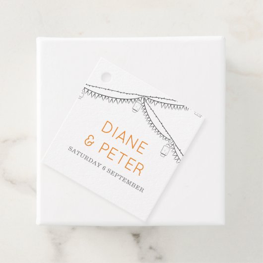 Tuin Picknick Minimalist Zwart-wit bruiloft Bedankjes Labels (In situ)