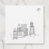 Tuin Picknick Minimalist Zwart-wit bruiloft Bedankjes Labels (Achterkant)